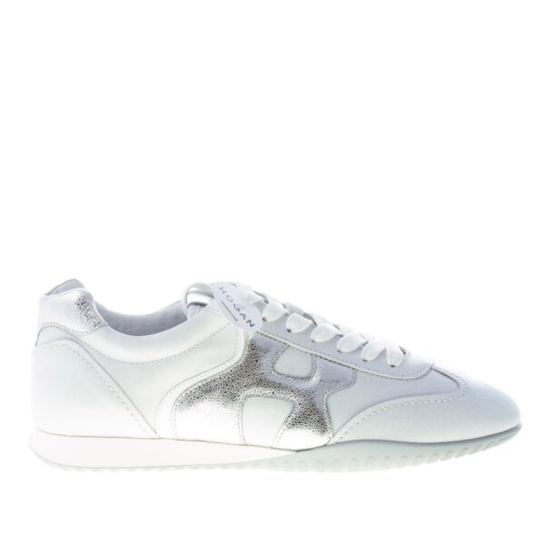 HOGAN donna sneaker Olympia Z in pelle BIANCO piu argento Strike Calzature