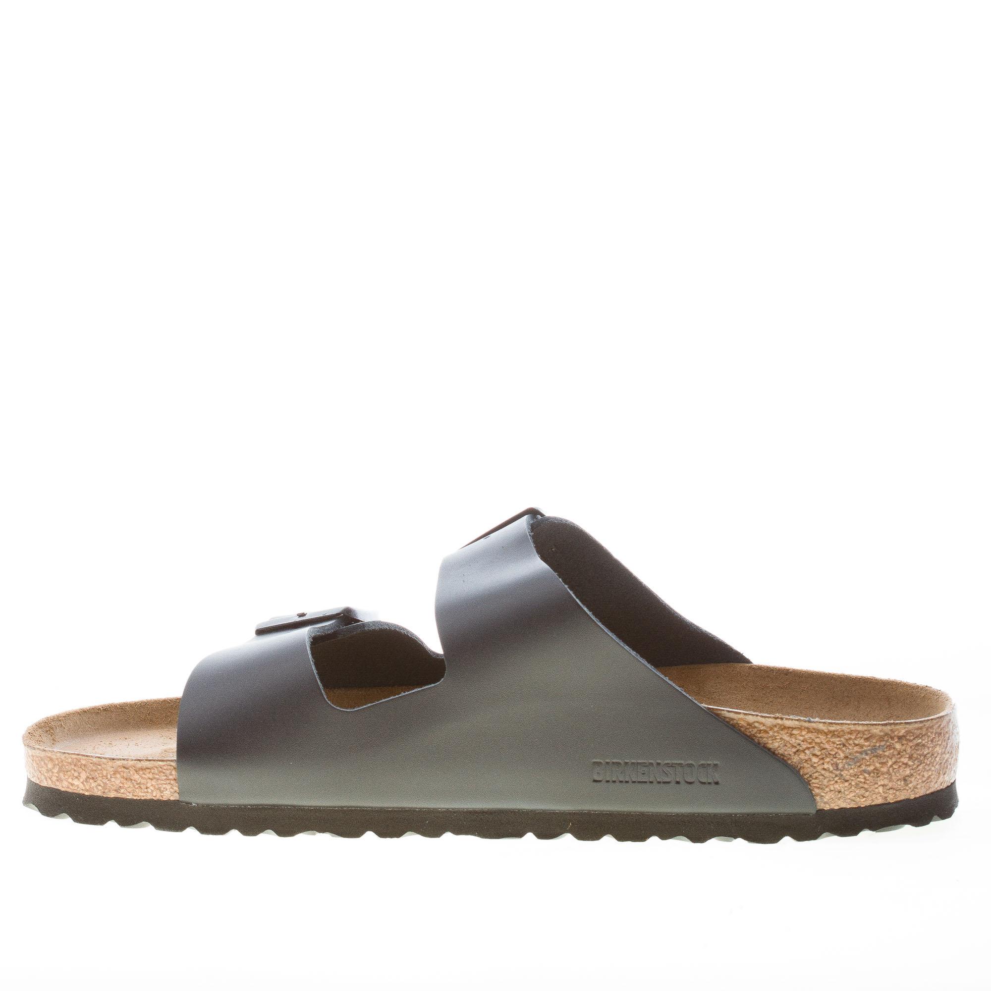 Birkenstock Uomo Sandalo Ciabatta Arizona Bs Doppia Fascia In Pelle Naturale Nero Strike Calzature