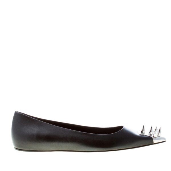 ALEXANDER MCQUEEN donna ballerina Punk in nappa NERO con borchie Strike Calzature