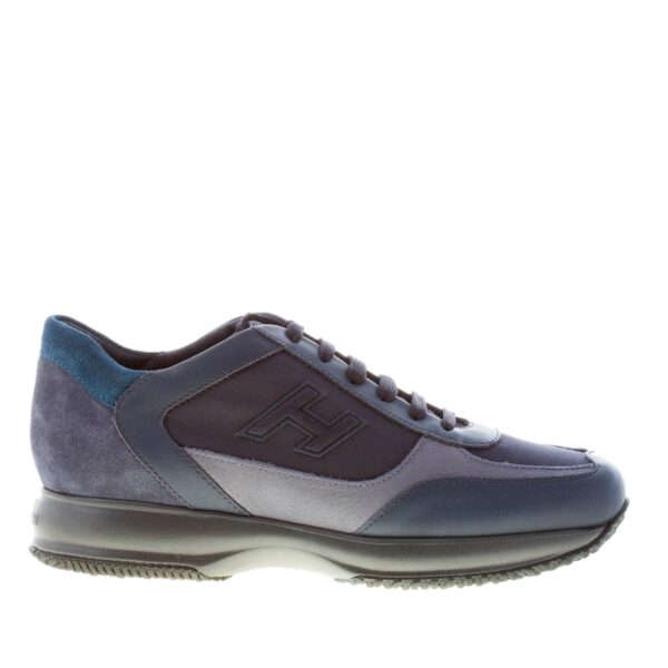 HOGAN uomo Interactive sneaker in camoscio pelle e tessuto BLU Strike Calzature